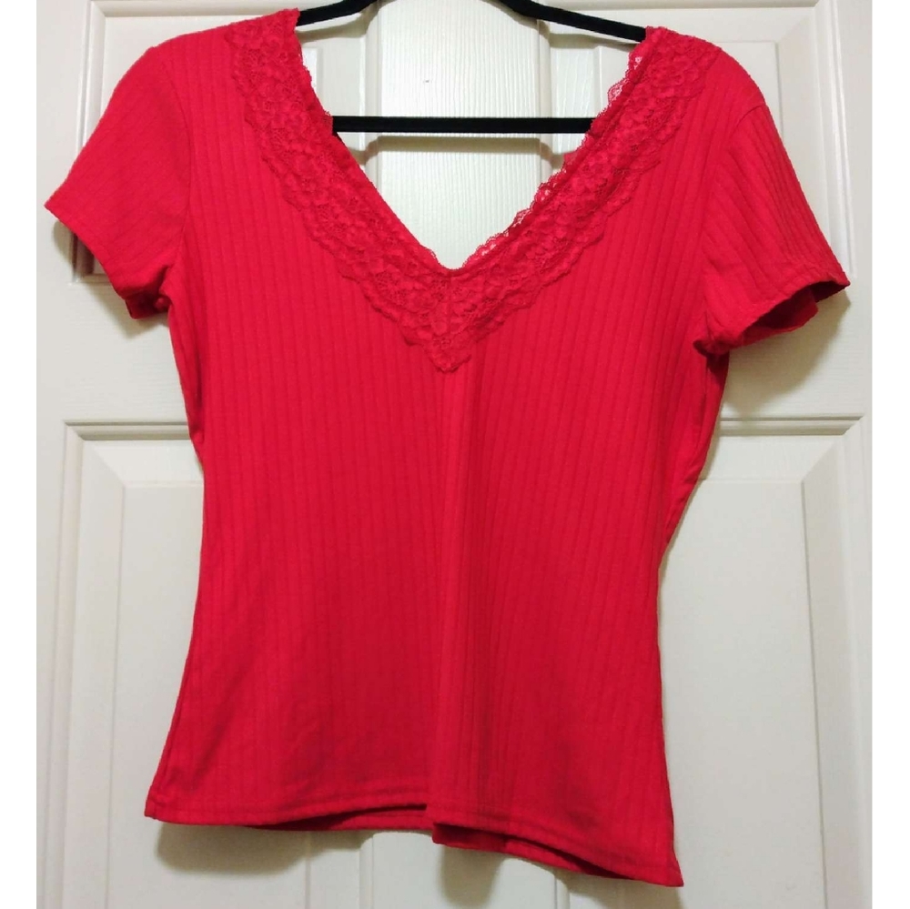 🍒 Ribbed Short Sleeve Top
